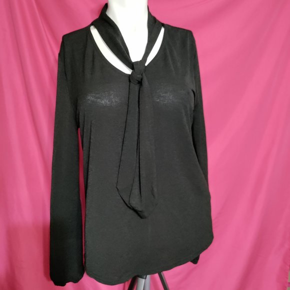 Notebuk - Black Blouse w attached Scarf - Picture 1 of 5